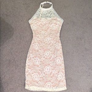 Hot Miami Styles Halter Lace Collar Bodycon Dress